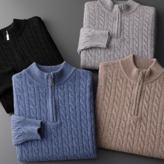 Eden | Cashmere geweven halve rits