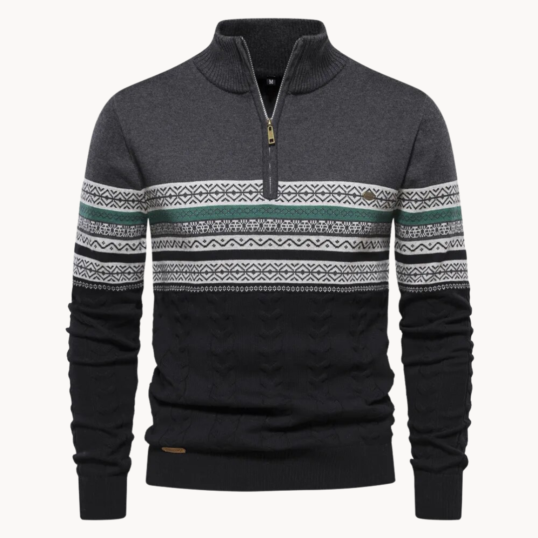 Sohan | Klassieke pullover met ritsdetail