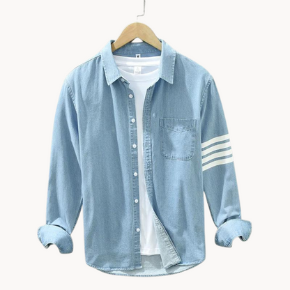 Declan | Denim shirt met tijdloze puntkraag