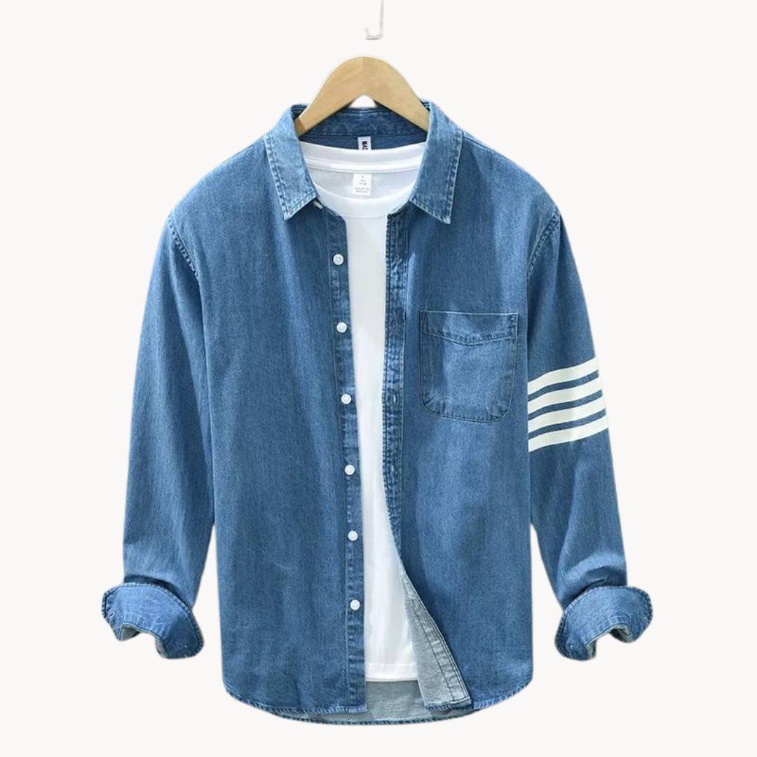 Declan | Denim shirt met tijdloze puntkraag