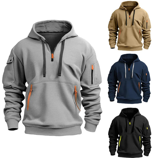 Adriaan | Hoodie met halve rits