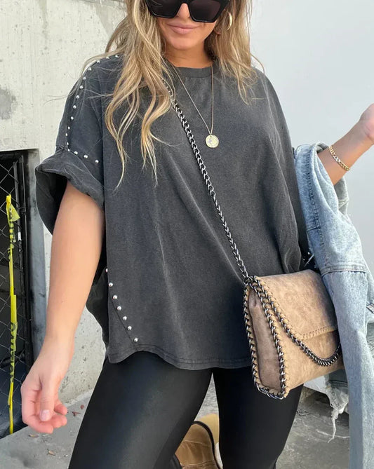 Georgia | Oversized T-Shirt met Studs